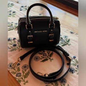 MICHAEL KORS Black Leather Mini Satchel